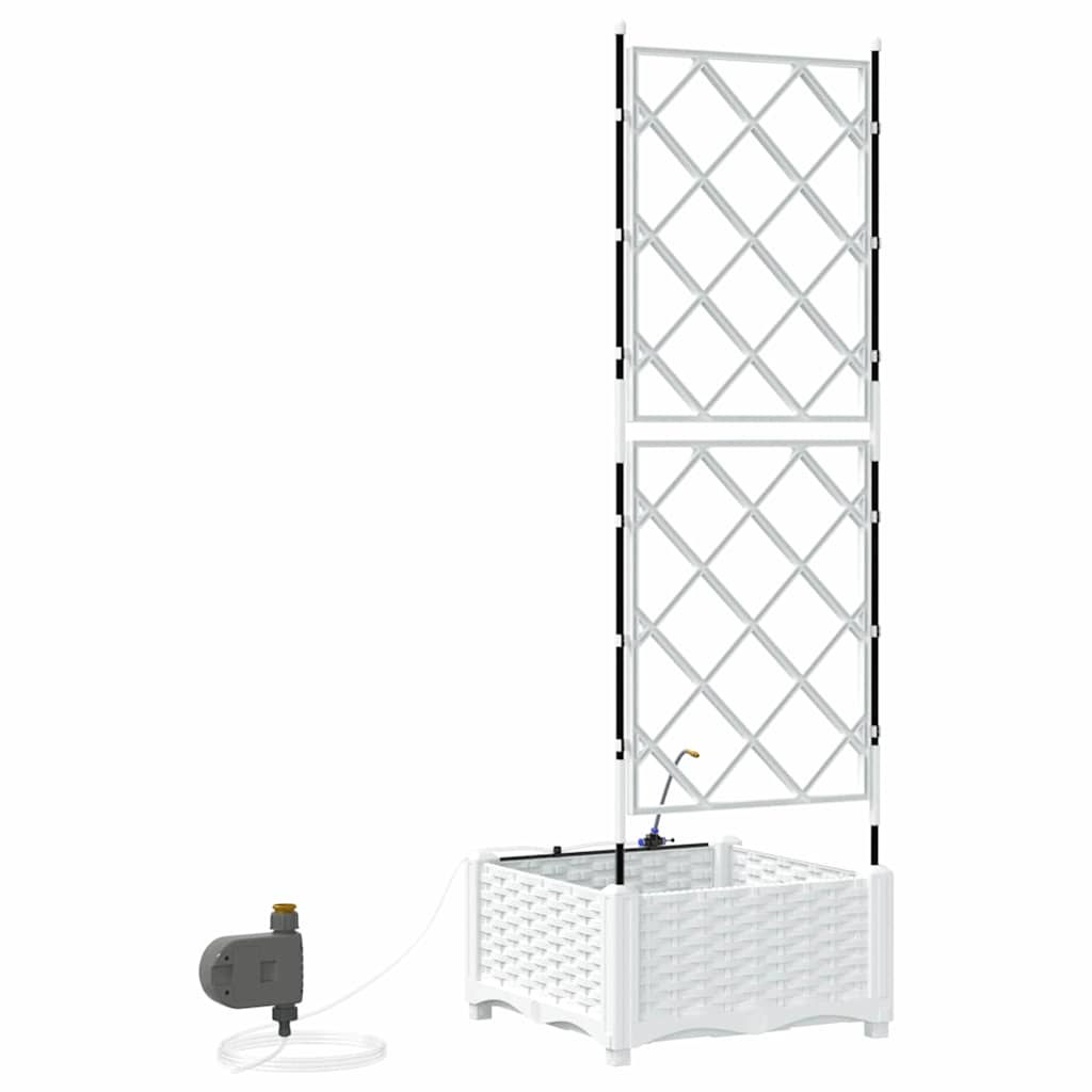 Tuin Bloempot Wit 40 x 40 x 126 cm Staal