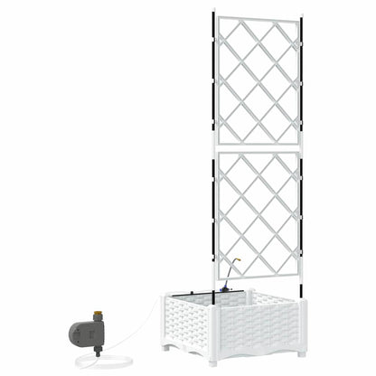 Tuin Bloempot Wit 40 x 40 x 126 cm Staal