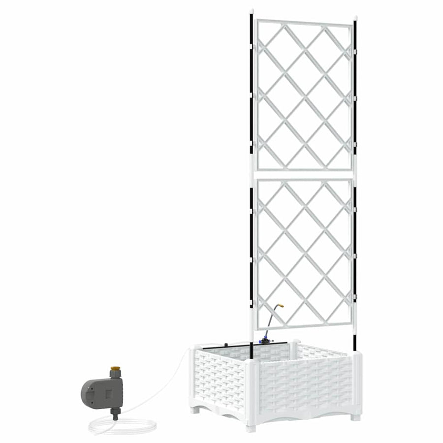 Tuin Bloempot Wit 40 x 40 x 126 cm Staal