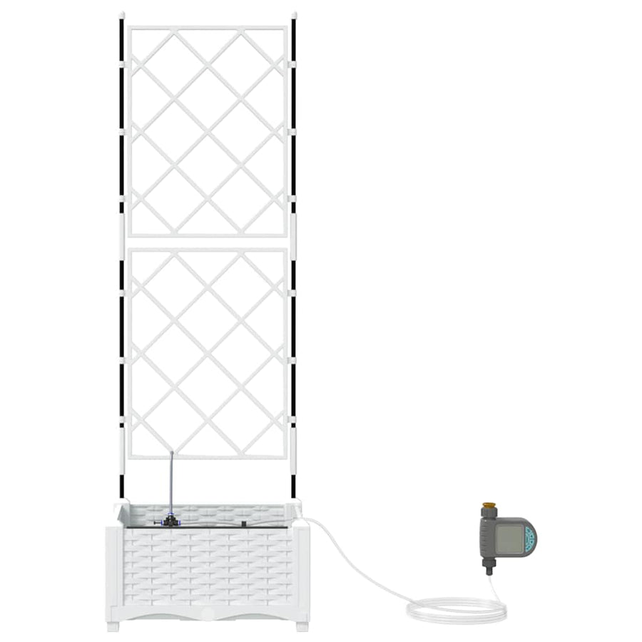 Tuin Bloempot Wit 40 x 40 x 126 cm Staal
