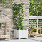 Bloempot staal 40x40x142 cm wit