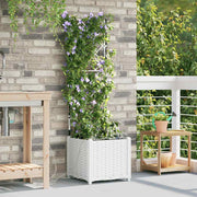 Bloempot staal 40x40x142 cm wit