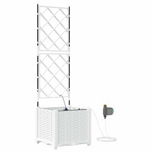 Tuin Bloempot Wit 40 x 40 x 142 cm Staal