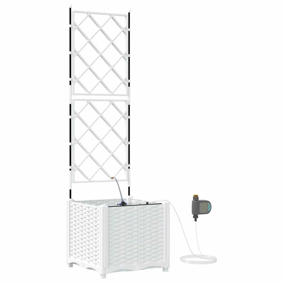 Tuin Bloempot Wit 40 x 40 x 142 cm Staal