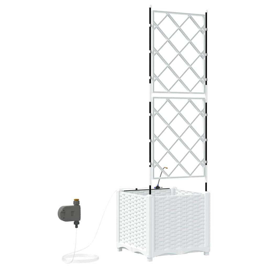 Tuin Bloempot Wit 40 x 40 x 142 cm Staal