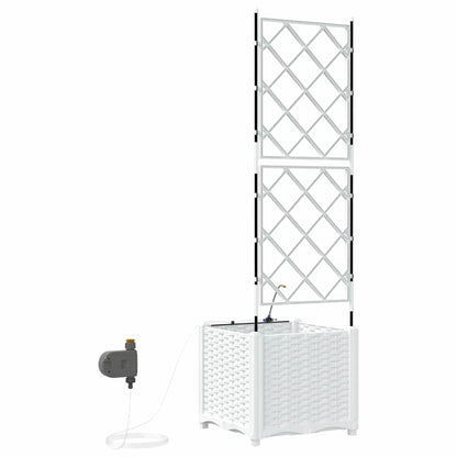 Tuin Bloempot Wit 40 x 40 x 142 cm Staal