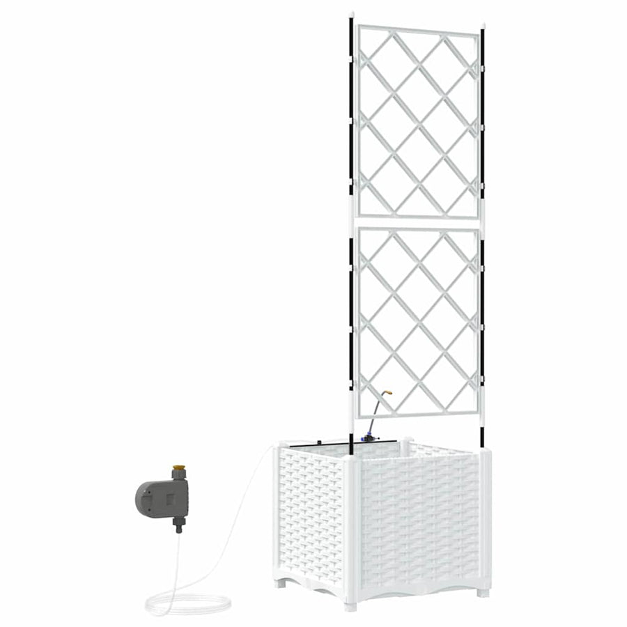 Tuin Bloempot Wit 40 x 40 x 142 cm Staal