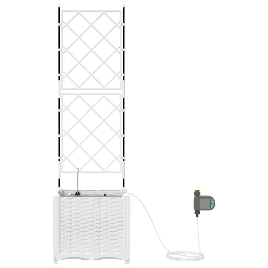 Tuin Bloempot Wit 40 x 40 x 142 cm Staal