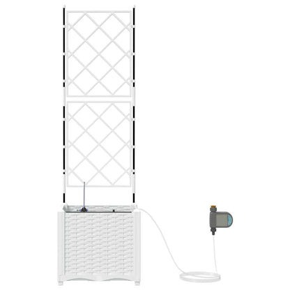 Tuin Bloempot Wit 40 x 40 x 142 cm Staal