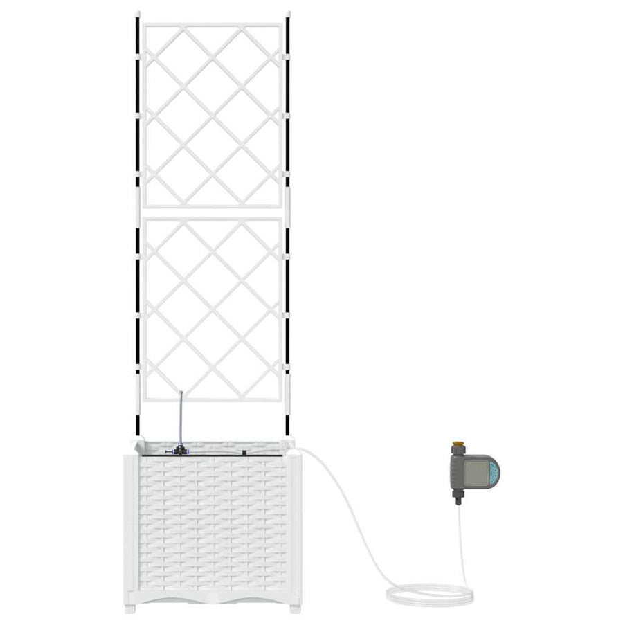 Tuin Bloempot Wit 40 x 40 x 142 cm Staal