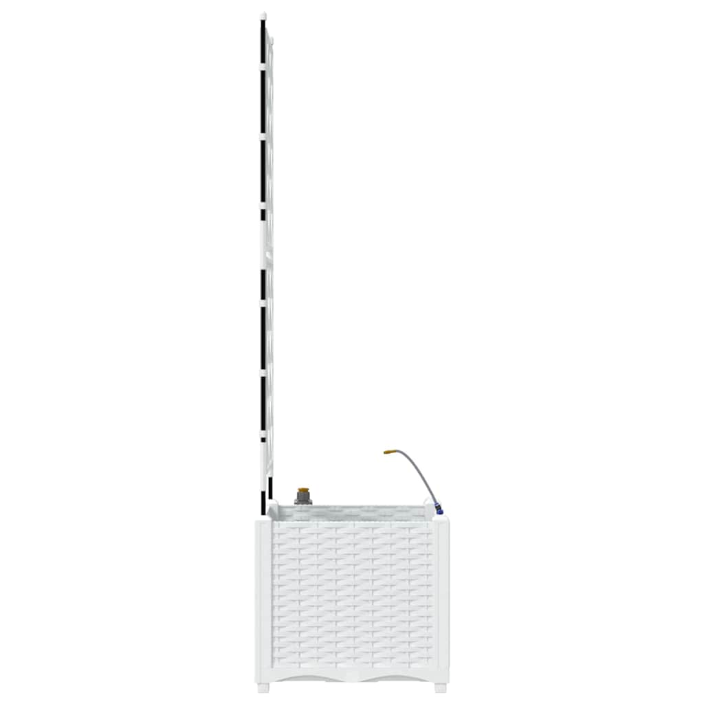 Tuin Bloempot Wit 40 x 40 x 142 cm Staal