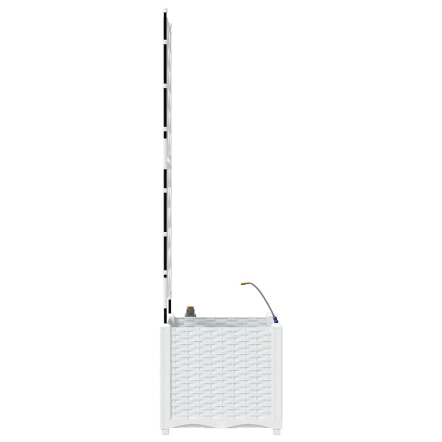 Tuin Bloempot Wit 40 x 40 x 142 cm Staal