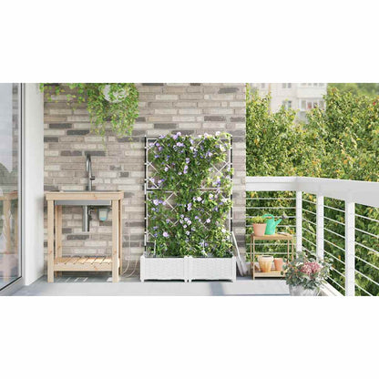 Tuin Bloempot 2 pcs Wit Staal