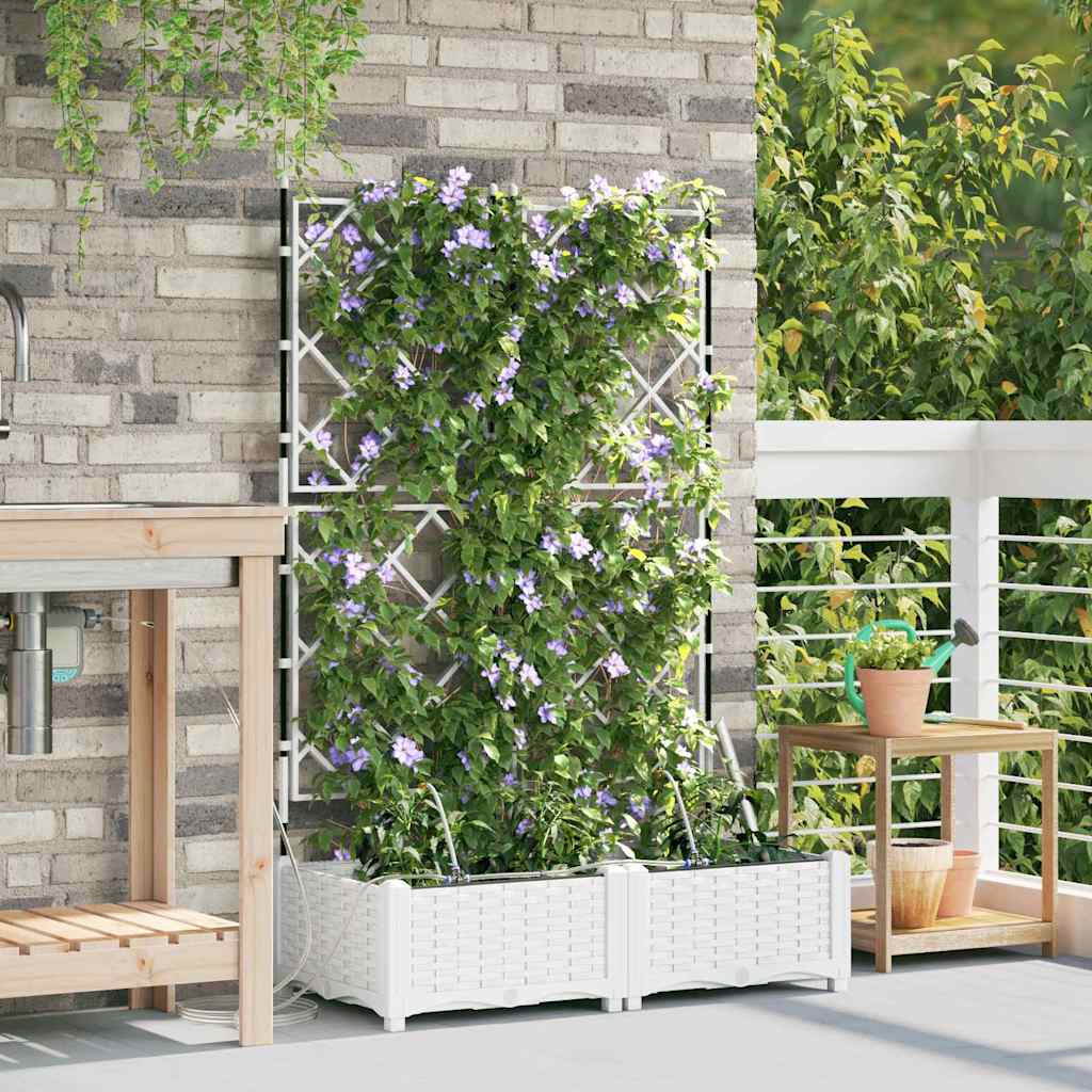 Tuin Bloempot 2 pcs Wit Staal