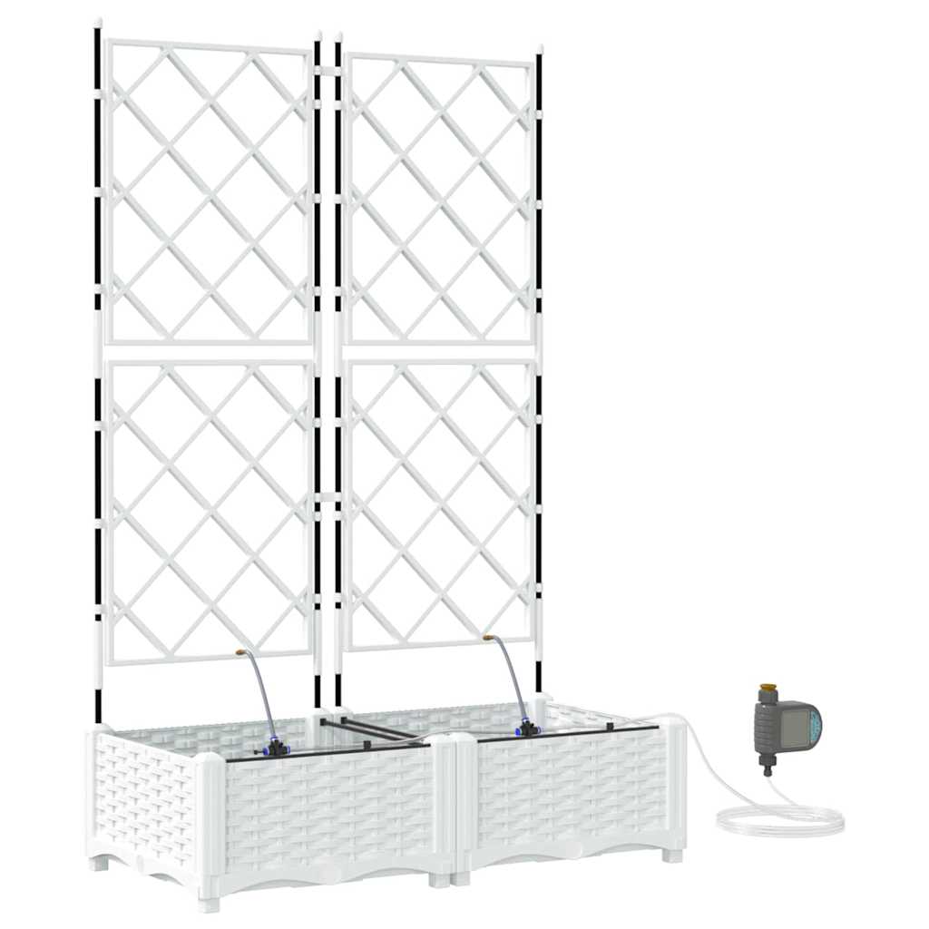 Tuin Bloempot 2 pcs Wit Staal