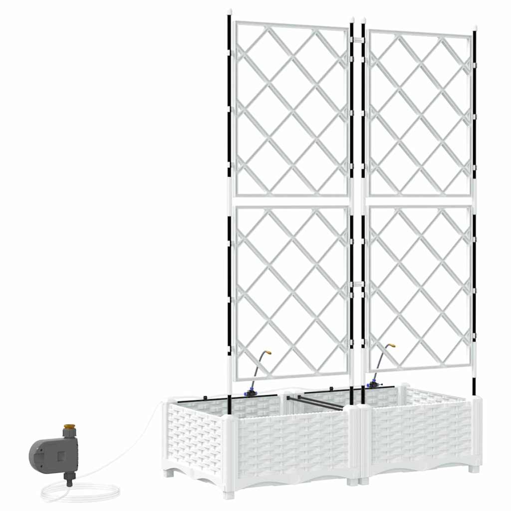 Tuin Bloempot 2 pcs Wit Staal