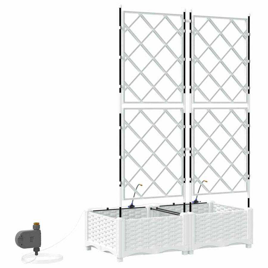 Tuin Bloempot 2 pcs Wit Staal