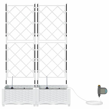 Tuin Bloempot 2 pcs Wit Staal