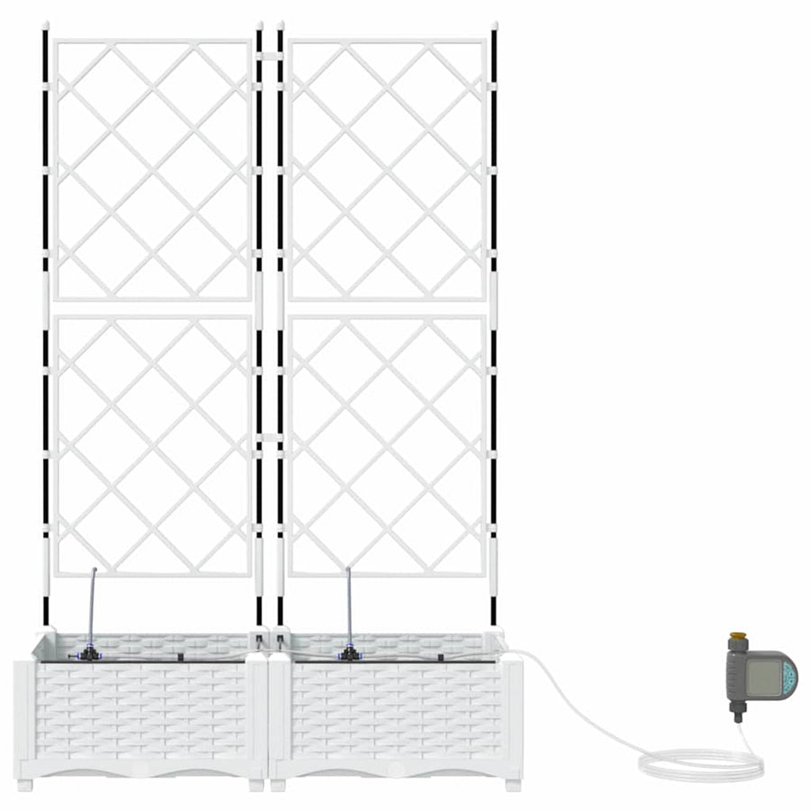 Tuin Bloempot 2 pcs Wit Staal