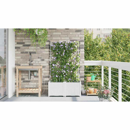 Tuin Bloempot 2 pcs Wit Staal