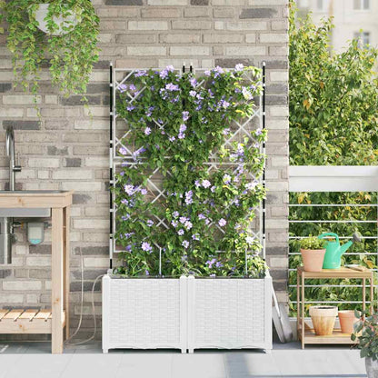 Tuin Bloempot 2 pcs Wit Staal