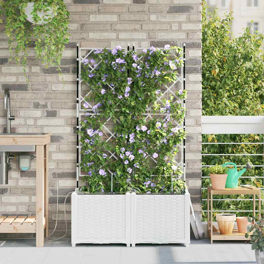 Tuin Bloempot 2 pcs Wit Staal