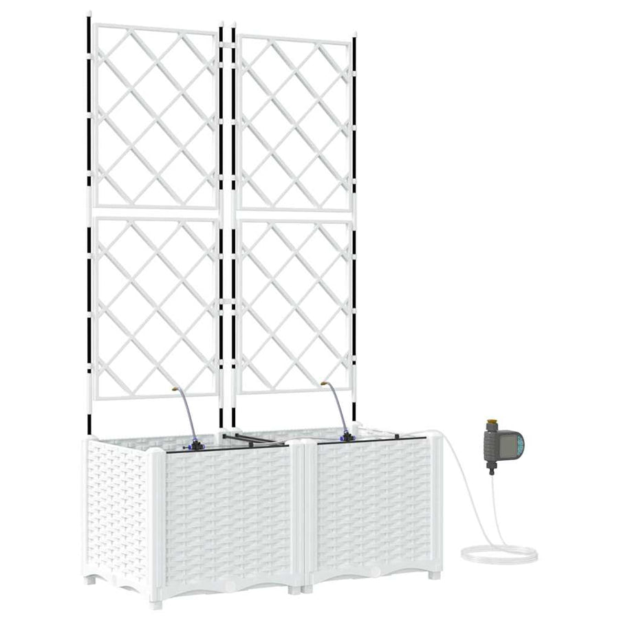 Tuin Bloempot 2 pcs Wit Staal