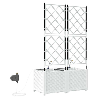 Tuin Bloempot 2 pcs Wit Staal