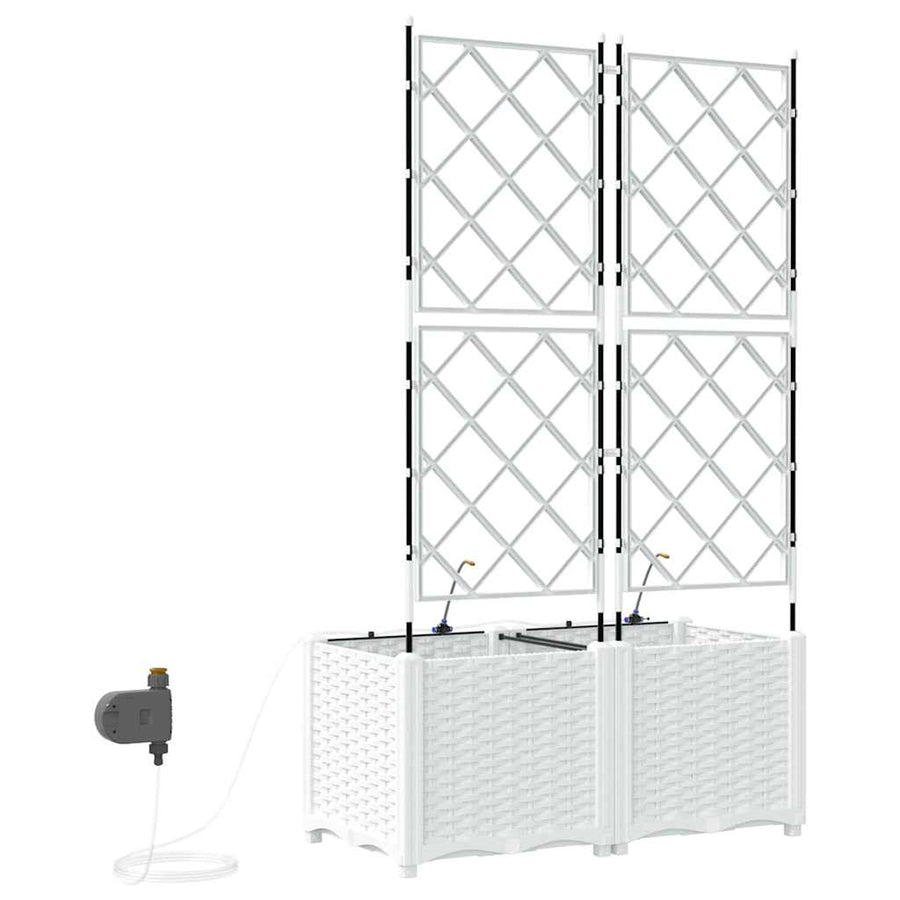 Tuin Bloempot 2 pcs Wit Staal