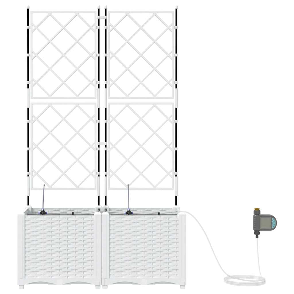Tuin Bloempot 2 pcs Wit Staal