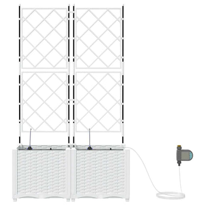 Tuin Bloempot 2 pcs Wit Staal