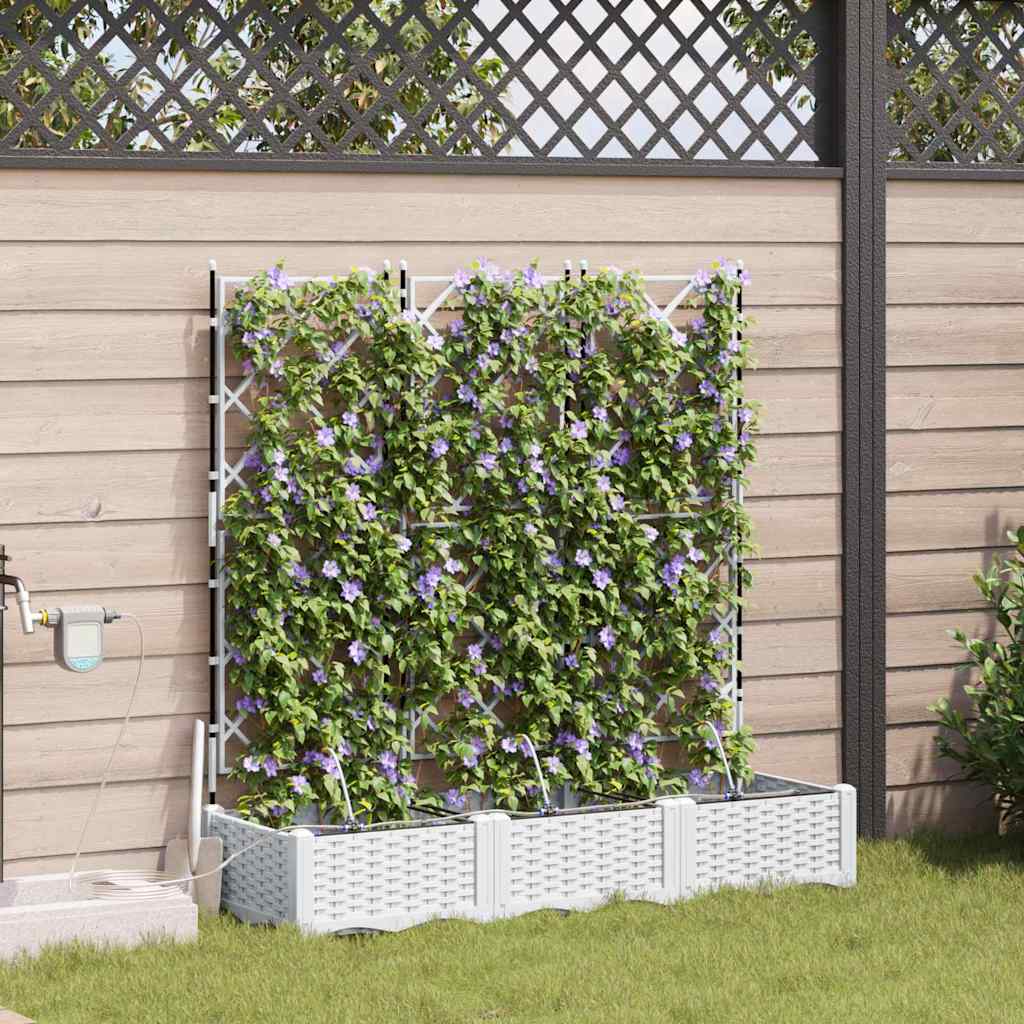 Tuin Bloempot 3 pcs Wit Staal
