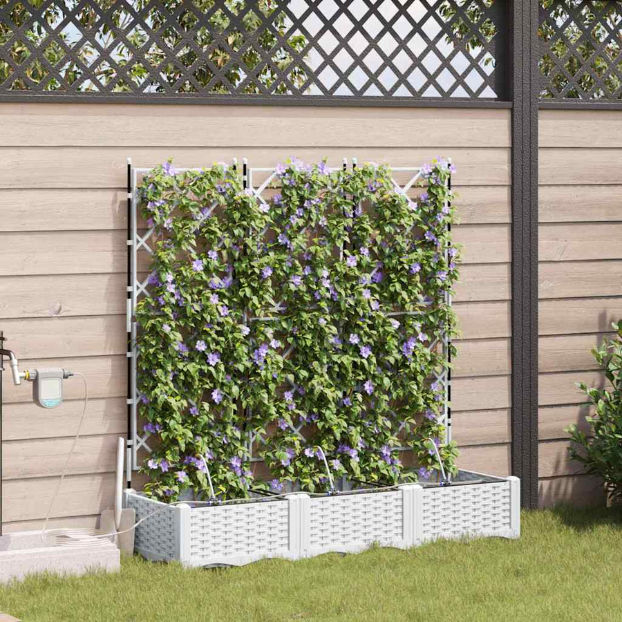 Tuin Bloempot 3 pcs Wit Staal