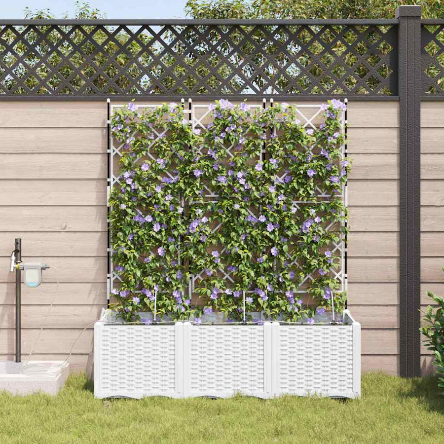 Tuin Bloempot 3 pcs Wit Staal