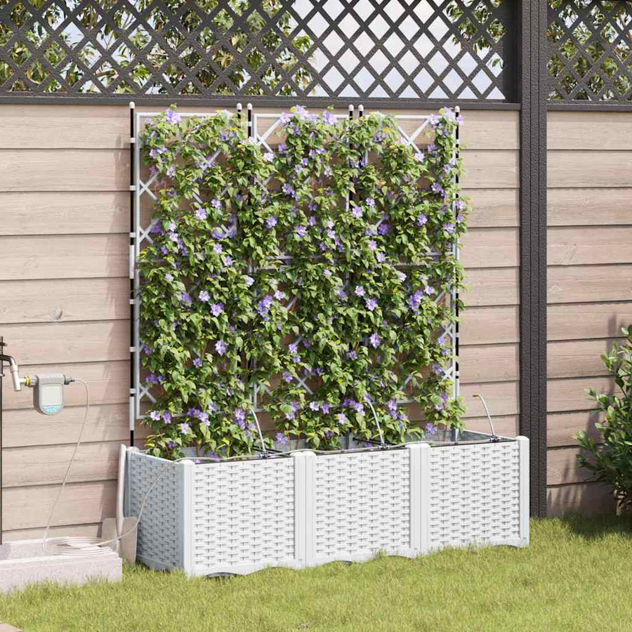 Tuin Bloempot 3 pcs Wit Staal