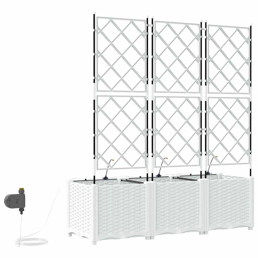 Tuin Bloempot 3 pcs Wit Staal