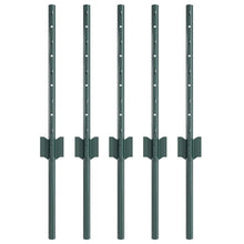 Afrasteringspaal 5 pcs Groen 80 cm Staal