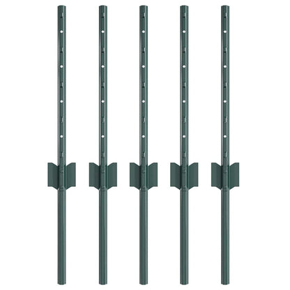 Afrasteringspaal 5 pcs Groen 80 cm Staal