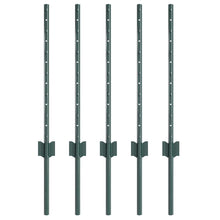 Afrasteringspaal 5 pcs Groen 100 cm Staal