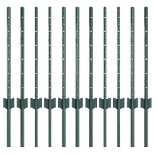 Afrasteringspaal 11 pcs Groen 100 cm Staal
