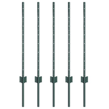 Afrasteringspaal 5 pcs Groen 120 cm Staal