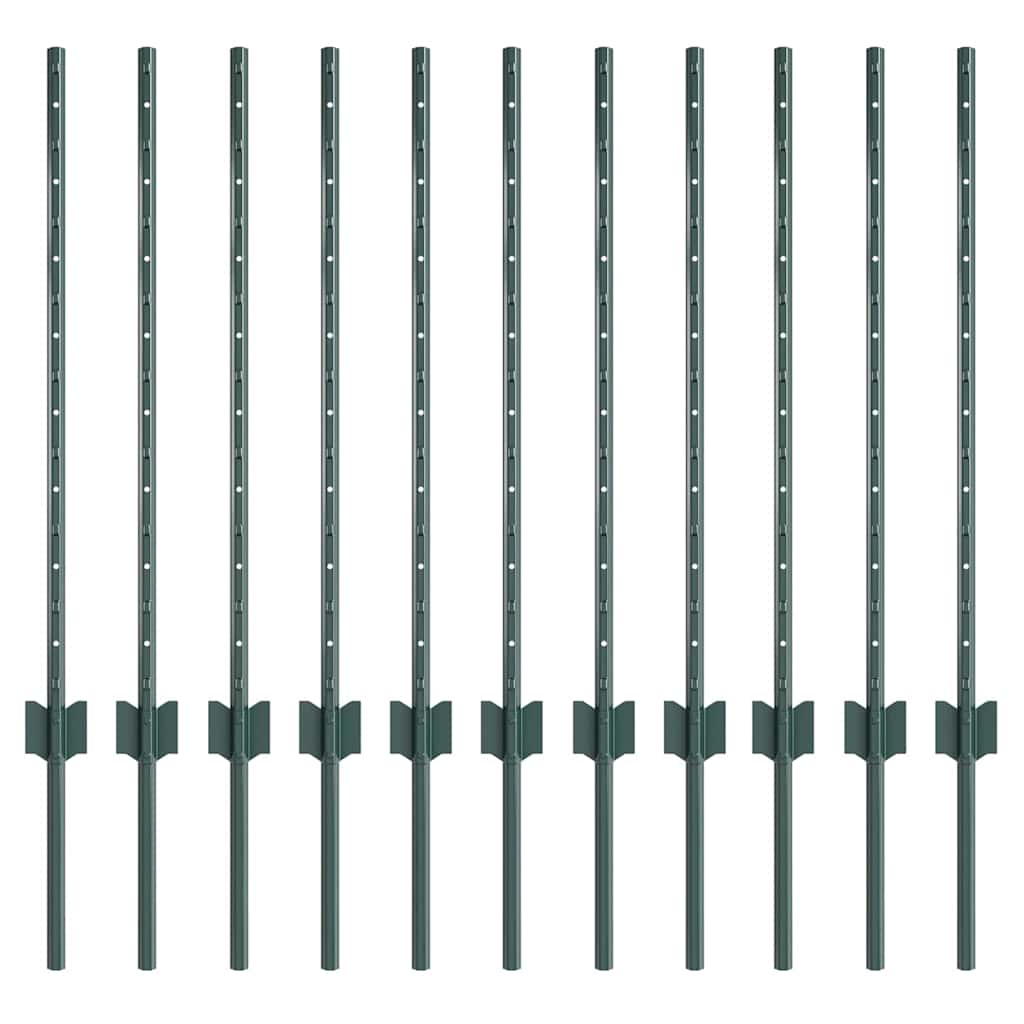 Hekpalen 11 Pcs Groen 80 Cm Staal