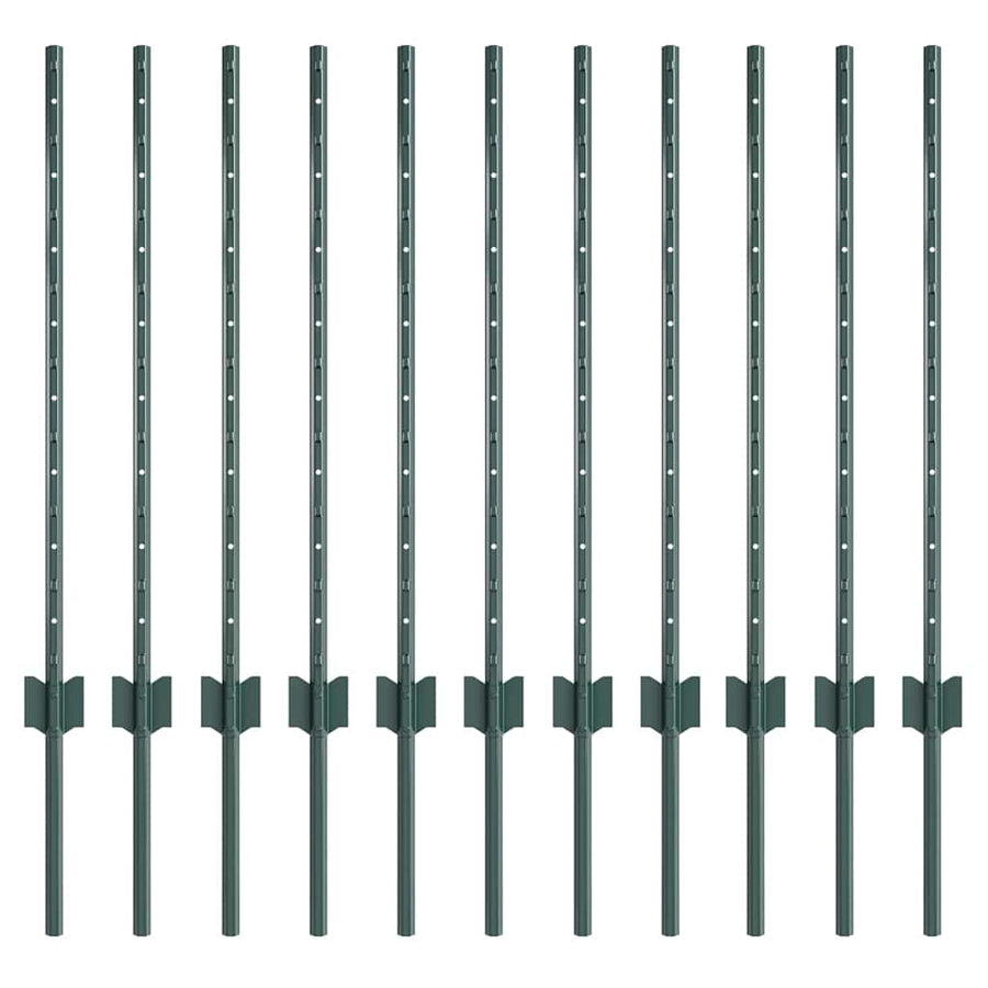 Hekpalen 11 Pcs Groen 80 Cm Staal