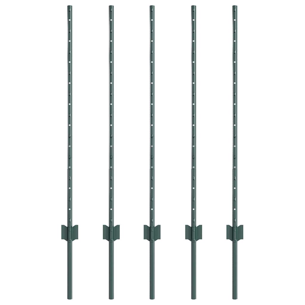 Hekpalen 10 Pcs Groen 100 Cm Staal