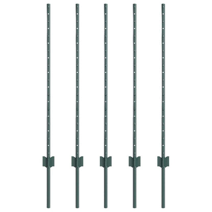 Hekpalen 10 Pcs Groen 100 Cm Staal