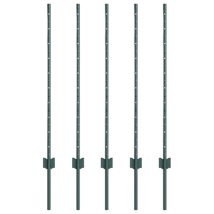 Hekpalen 10 Pcs Groen 100 Cm Staal