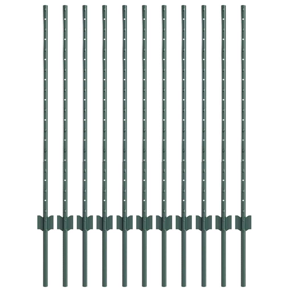 Hekpalen 22 Pcs Groen 100 Cm Staal