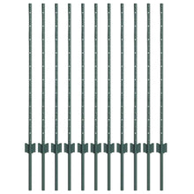 Hekpalen 22 Pcs Groen 100 Cm Staal