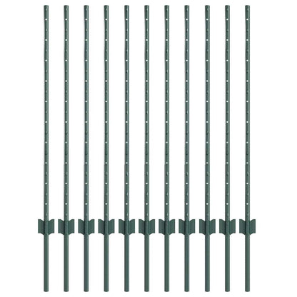 Hekpalen 22 Pcs Groen 100 Cm Staal
