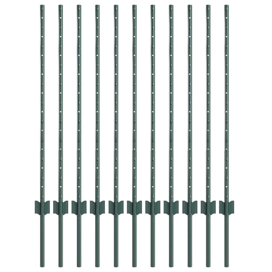 Hekpalen 22 Pcs Groen 100 Cm Staal